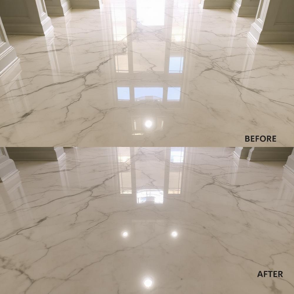 Marble foyer floor — after restoration